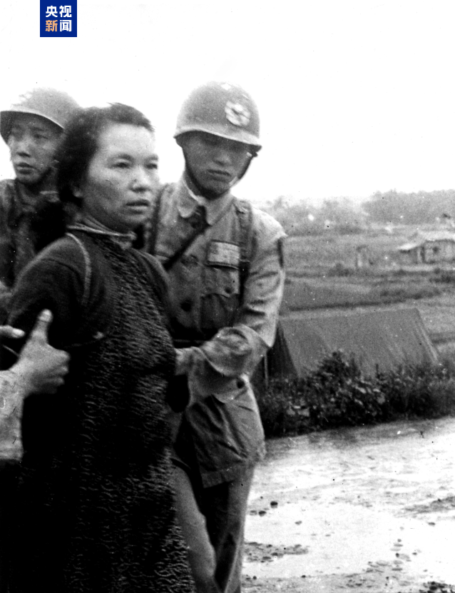 △1950年6月10日,朱枫烈士就义前一瞬。