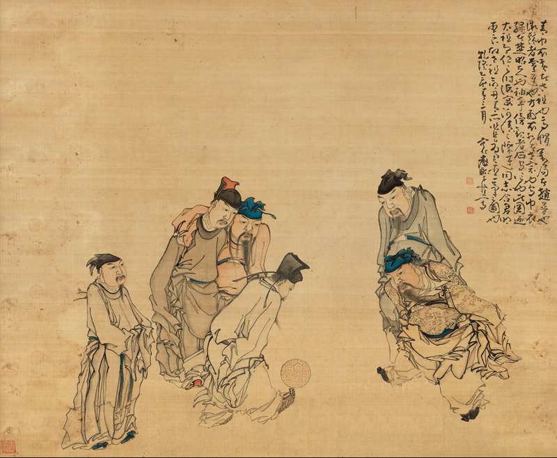 △清 黄慎 蹴鞠图轴 天津博物馆藏