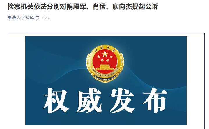 检察机关依法分别对隋殿军肖猛廖向杰提起公诉