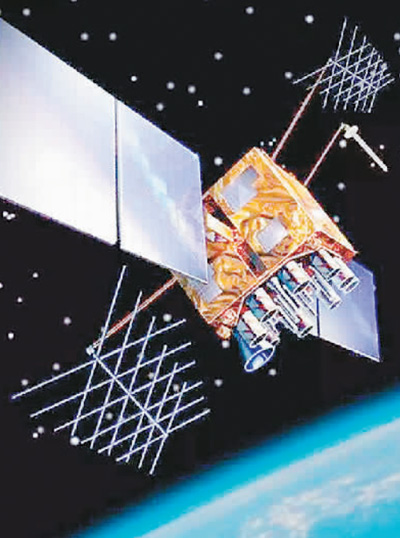 北斗导航卫星在轨运行示意图。