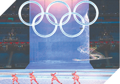北京冬奥会开幕式“致敬人民”环节。新华社记者 李 尕摄