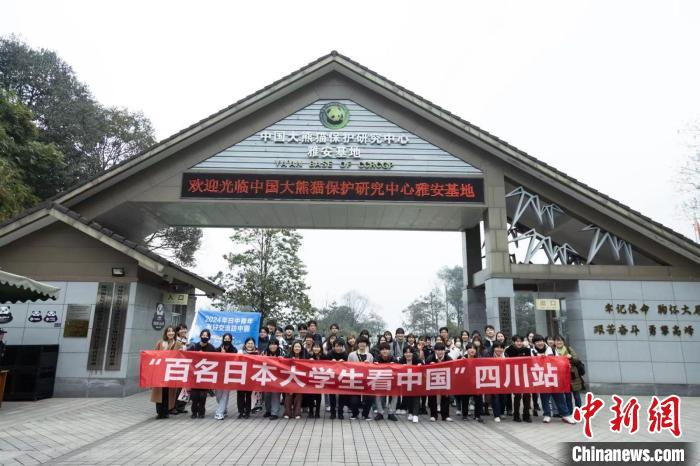 日本大学生中国探亲大熊猫把心留在了四川
