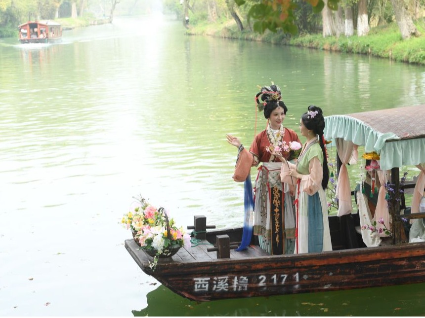 浙江杭州：西溪湿地花朝节开启 再现传统水乡习俗