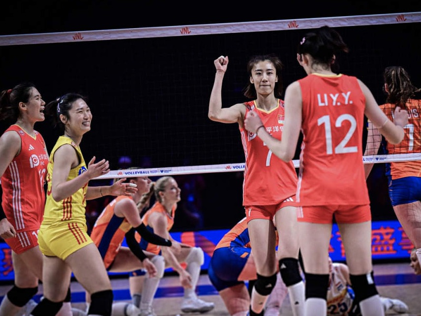 世联赛中国澳门站开门红！中国女排3∶1逆转战胜荷兰队