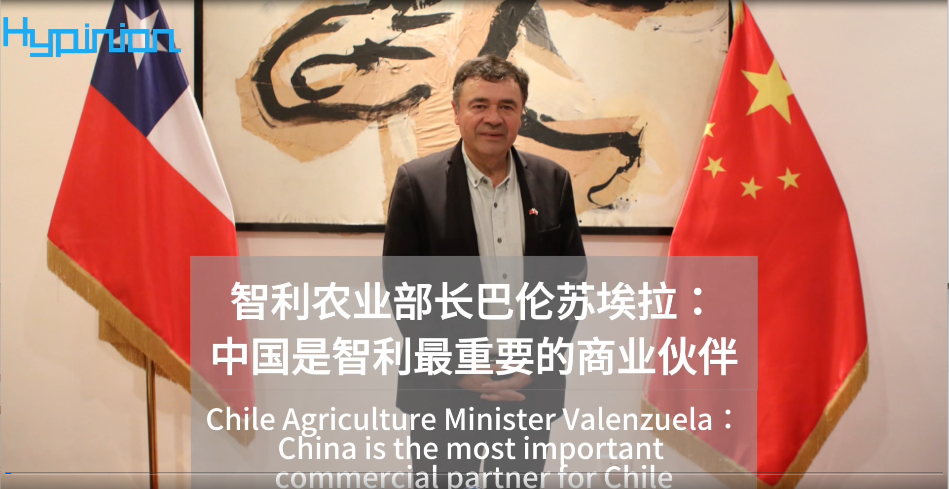 智利农业部长巴伦苏埃拉：中国是智利最重要的商业伙伴