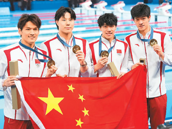 强势逆转！男子4×100米混合泳接力中国队夺金（五环之光）