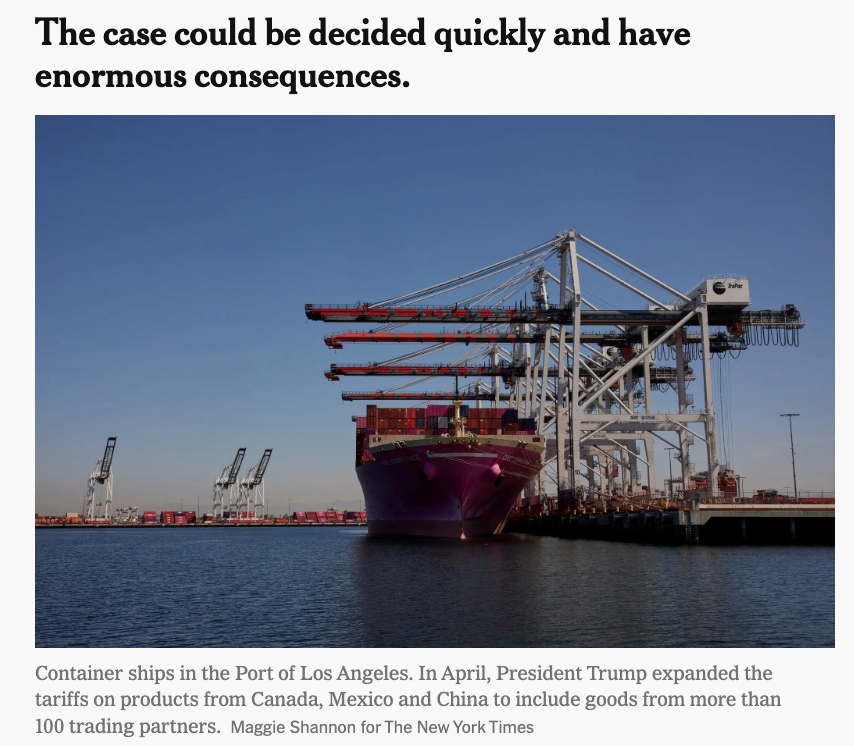 △《纽约时报》分析指出，该案结果可能在几周或数月内决定，其对美国企业、消费者利益以及总统贸易政策等具有重大经济和政治影响