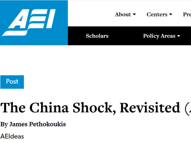 美国保守派智库学者：“中国冲击论”站不住脚 中国融入全球经济带来共同繁荣
