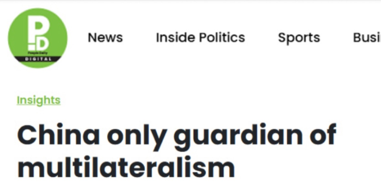 非媒：中国是多边主义的坚定捍卫者