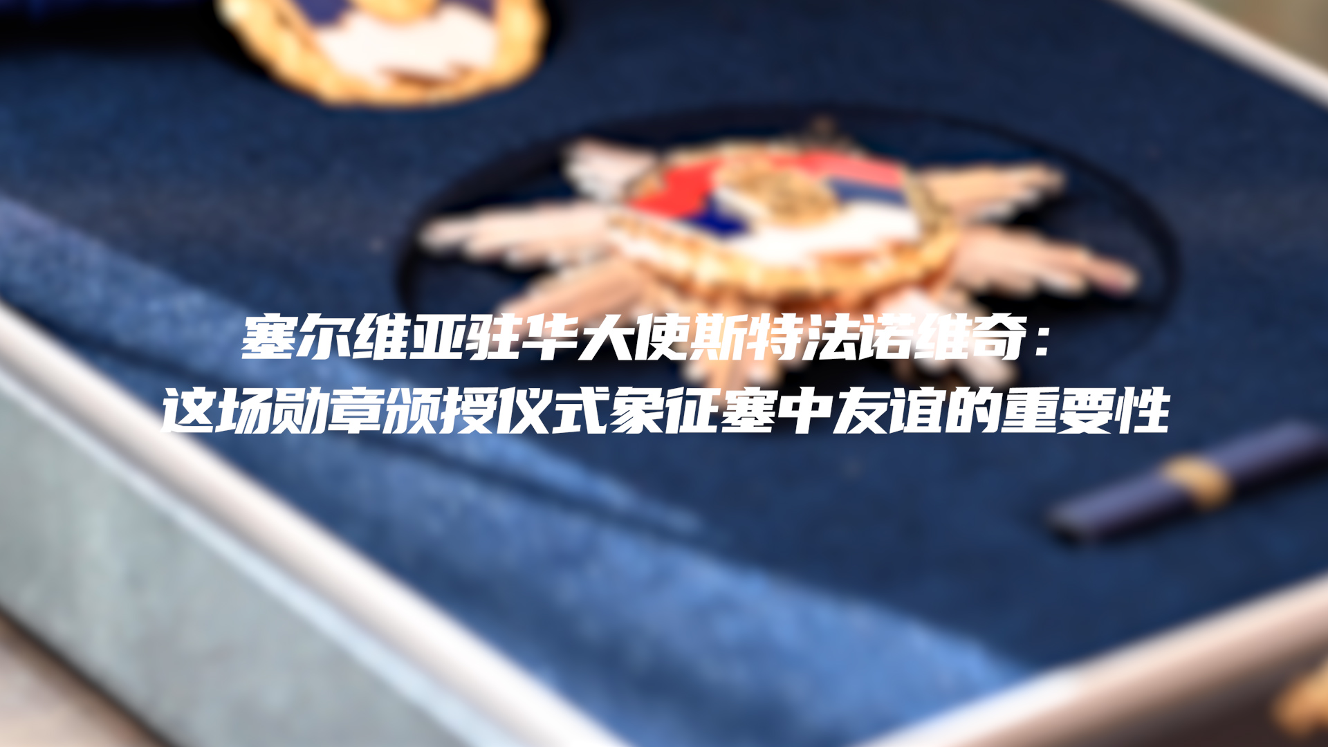 塞尔维亚驻华大使斯特法诺维奇：这场勋章颁授仪式象征塞中友谊的重要性