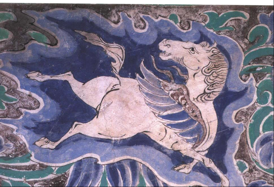 △敦煌壁画上的翼马