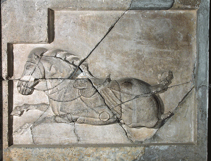 △白蹄乌，昭陵六骏之一，西安碑林博物馆藏。