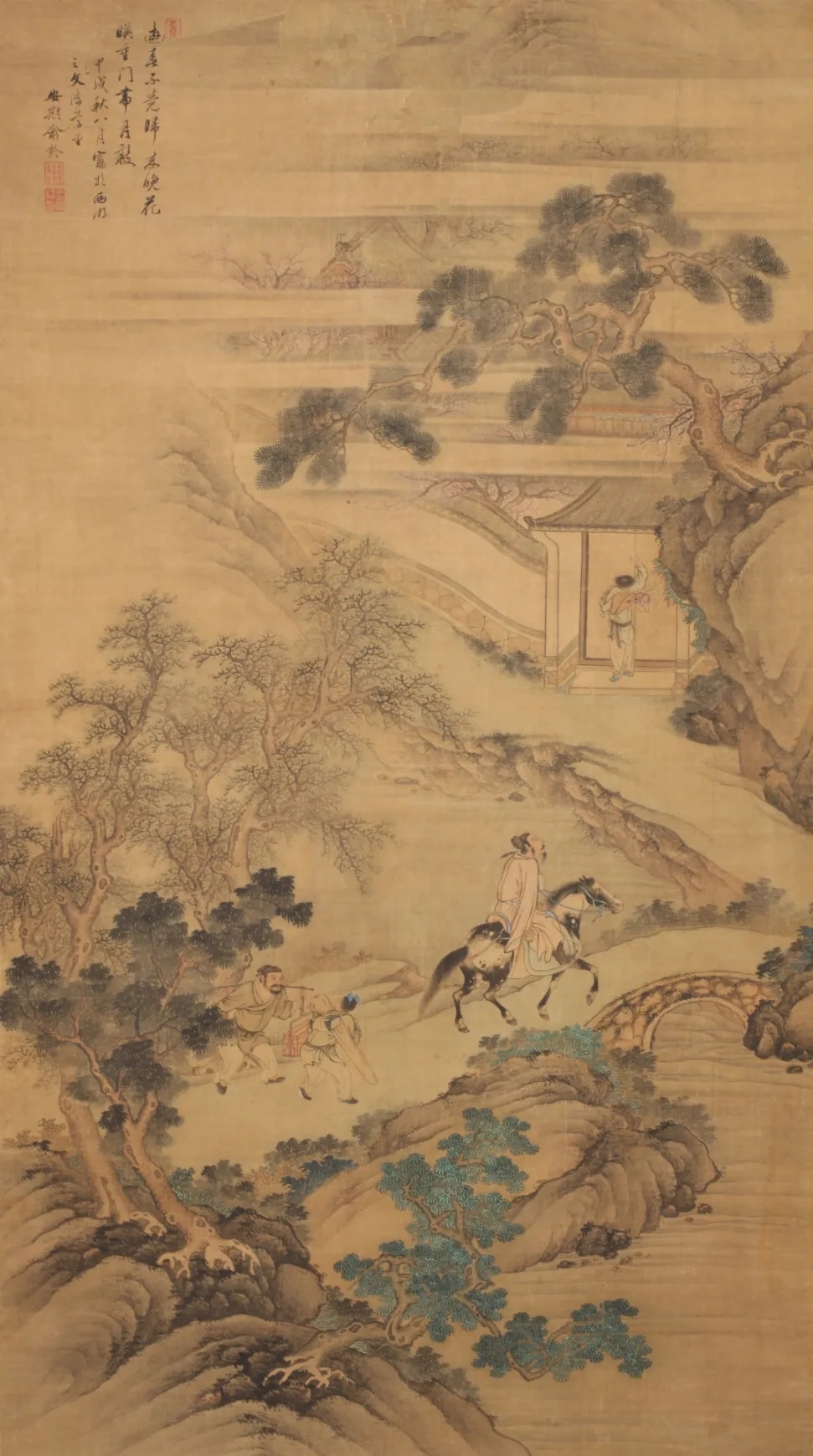 △清·俞龄《春游晚归图》，山东博物馆藏。