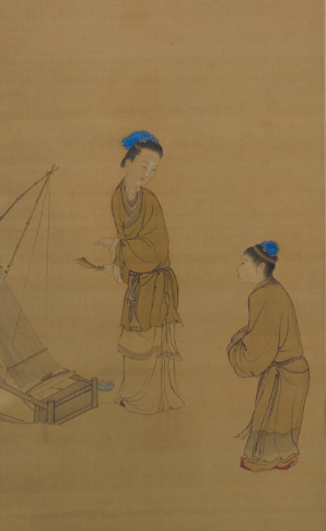 △《断机教子图》轴（局部），故宫博物院藏