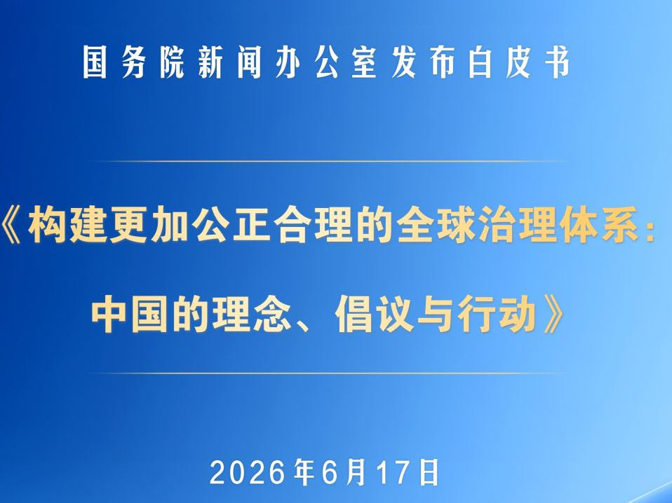 中国政府发布关于全球治理的白皮书